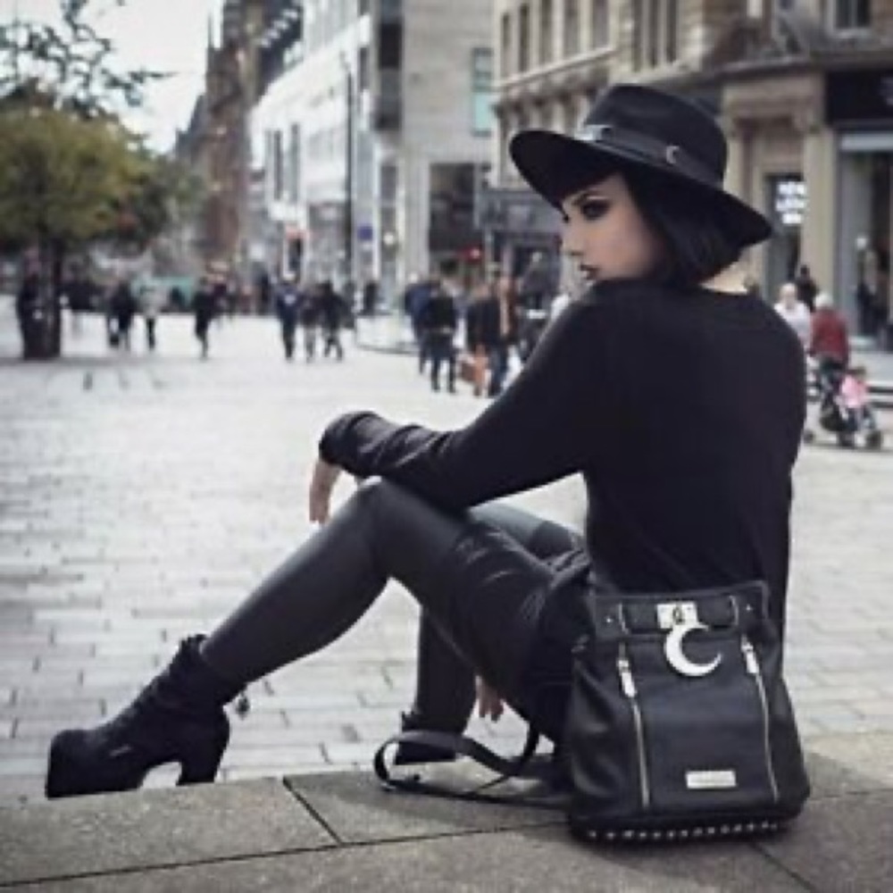 Killstar moon biker bucket bag like new